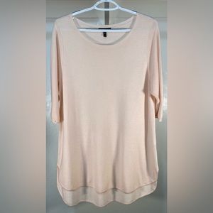 Eileen Fisher Knit Half Sleeve Sweater in Pink Size L